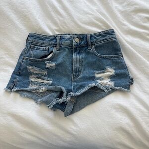PacSun Light Blue Ripped Jean Shorts
